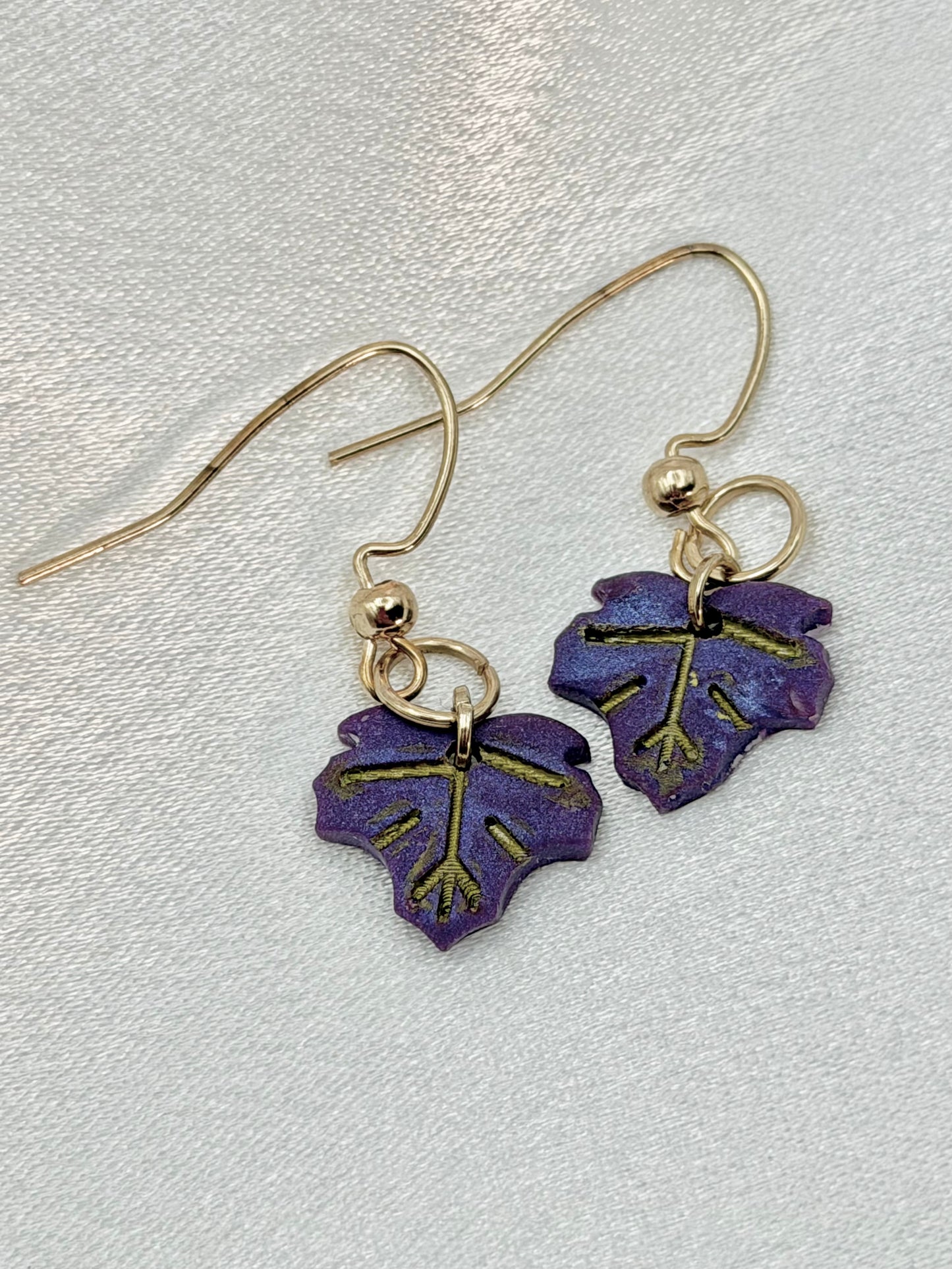 Gilded Maple Leaf Polymer Clay Earrings