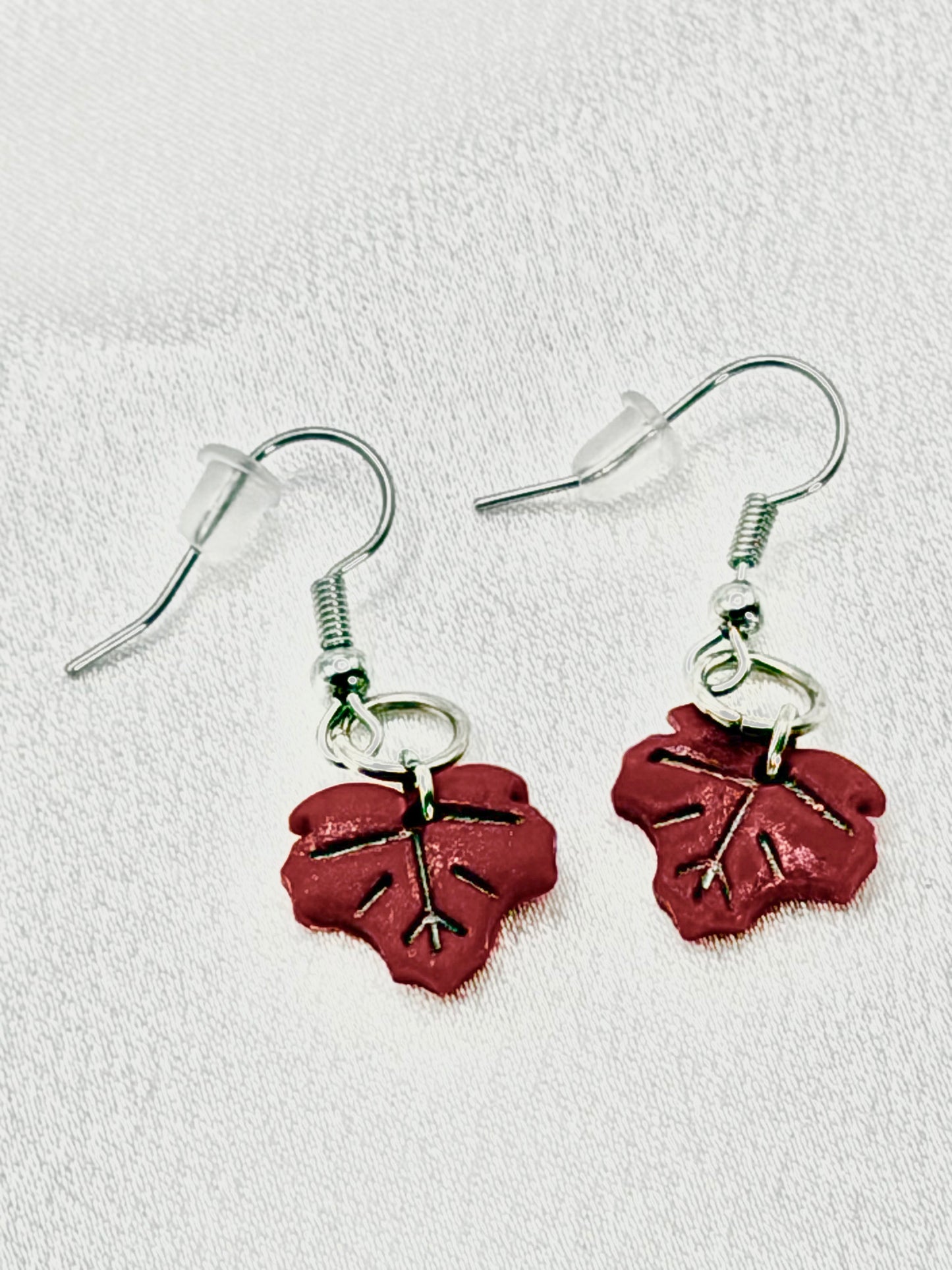 Gilded Maple Leaf Polymer Clay Earrings