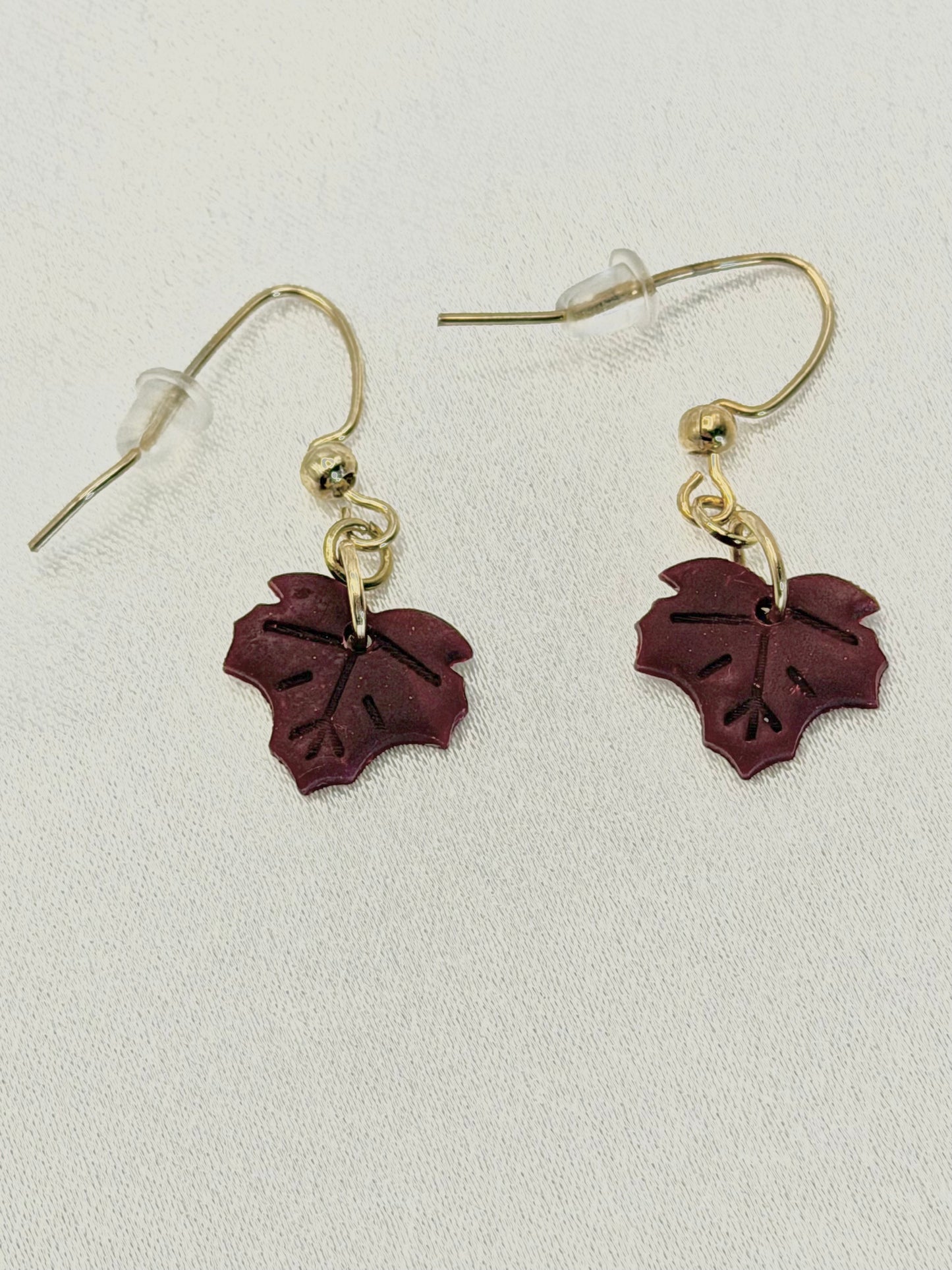 Gilded Maple Leaf Polymer Clay Earrings