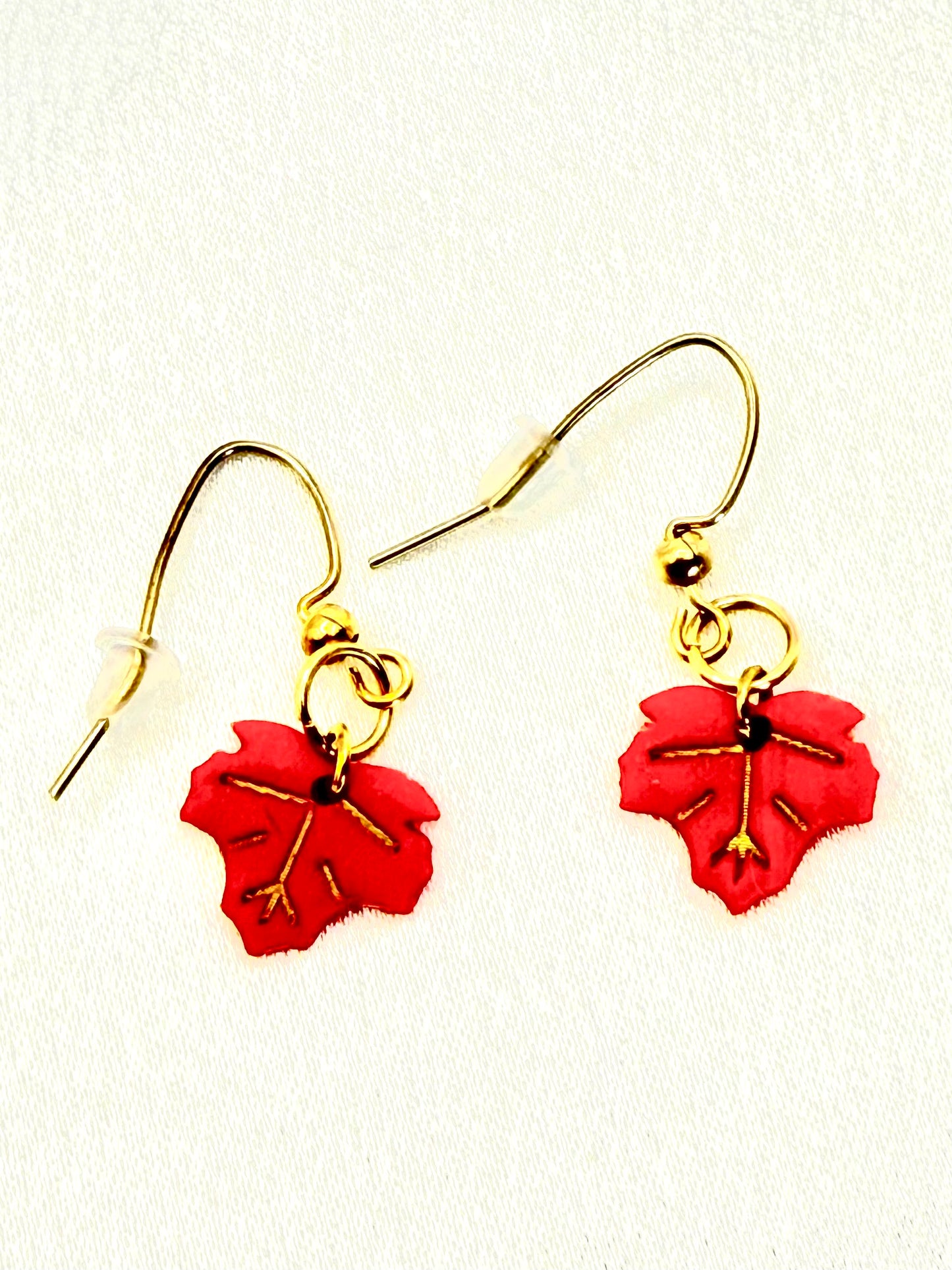 Gilded Maple Leaf Polymer Clay Earrings